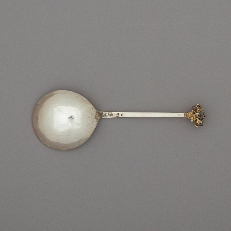 A Swedish 18th century parcel-gilt spoon, marks of Christoffer Bauman, Hudiksvall 1763.
