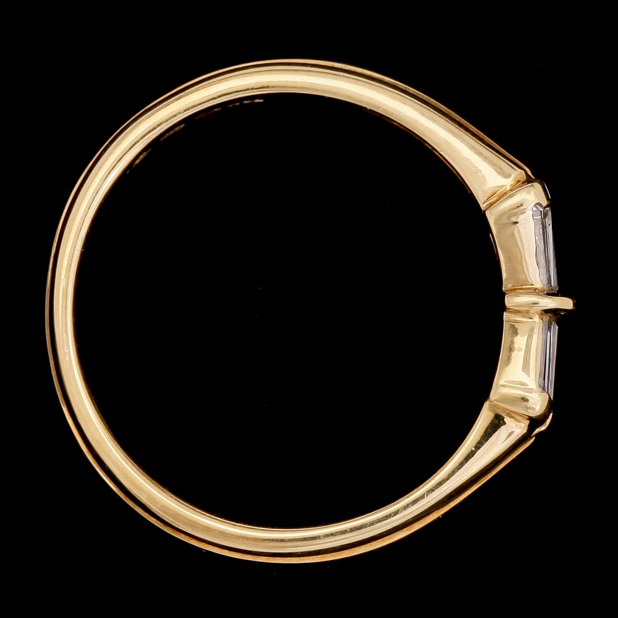 RING, trapezslipade diamanter, 0.55 ct.