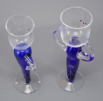 POKALGLAS, 2 st, Erik Höglund, Strömbergshyttan, daterade 1991 och 1992.