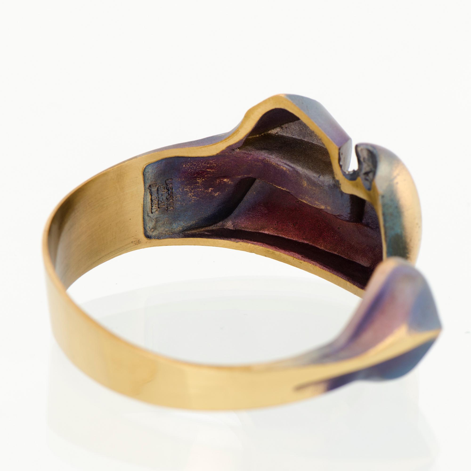 BJÖRN WECKSTRÖM, RIIPUS, RANNEKORU ja SORMUS, tulipronssia. Lapponia 1970-luku.