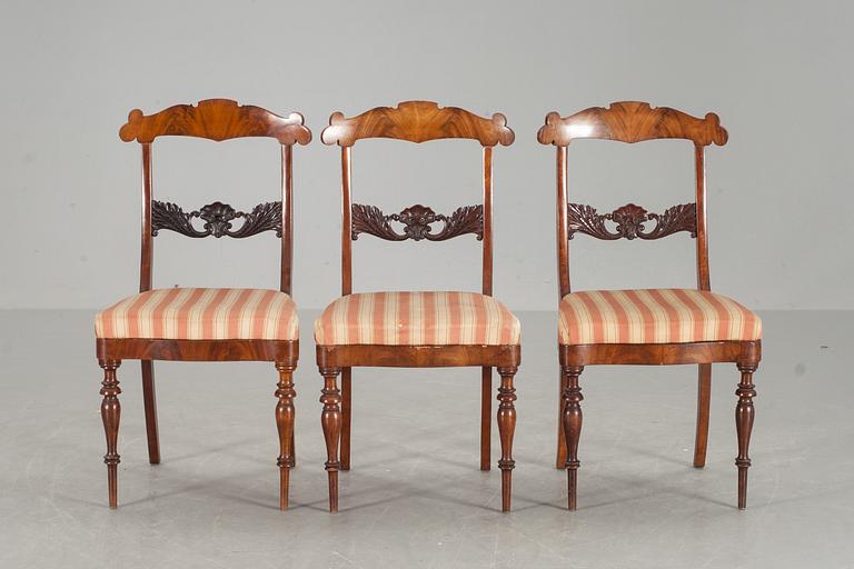 STOLAR, 3 stycken, senempire, 1800-talets andra hälft.