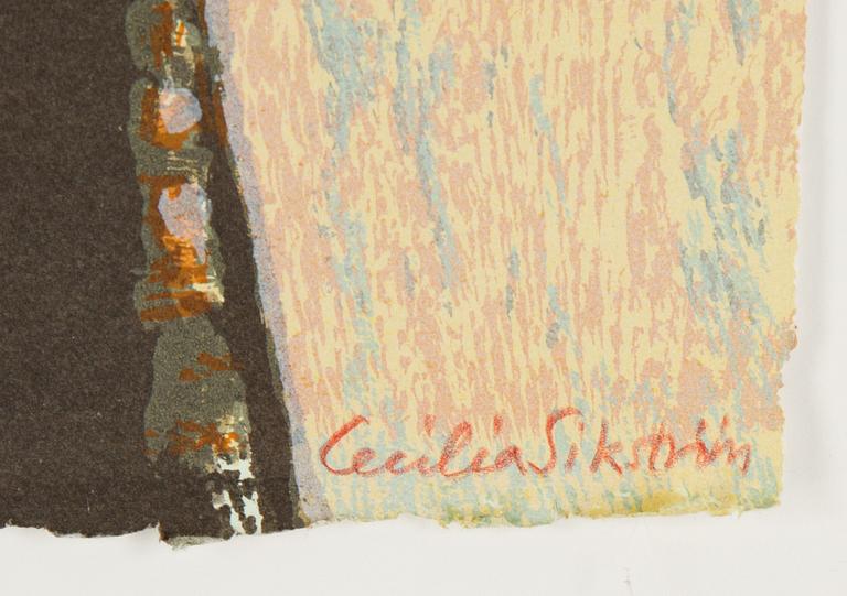 Cecilia Sikström, lithograph in colours, signed 17/180.