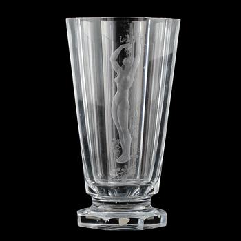 VAS, glas, Simon Gate, Orrefors, 1900-talets första hälft.
