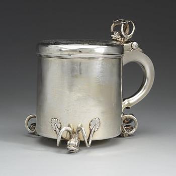 A Danish 17th century silver-gilt tankard, marks of Jörgen Stilche, Copenhagen 1671.