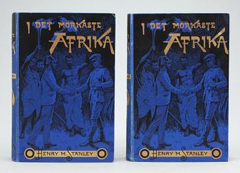 BOK, 2 vol, "I det mörkaste Afrika" I-II, av Henry M. Stanley, Stockholm 1890.