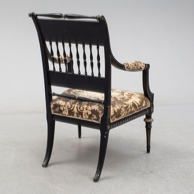 A late gustavian armchair, Stockholm, ca 1800.