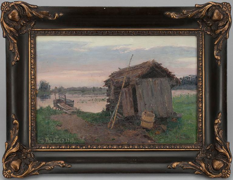 DIMITRI PALATKO, öljy levylle, sign. ja päiv. 1918.