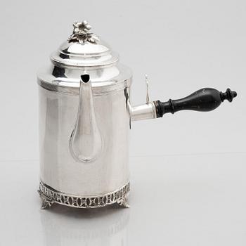 Stephan Westerstråhle, kaffekanna, silver, Stockholm, 1811. Sengustaviansk.