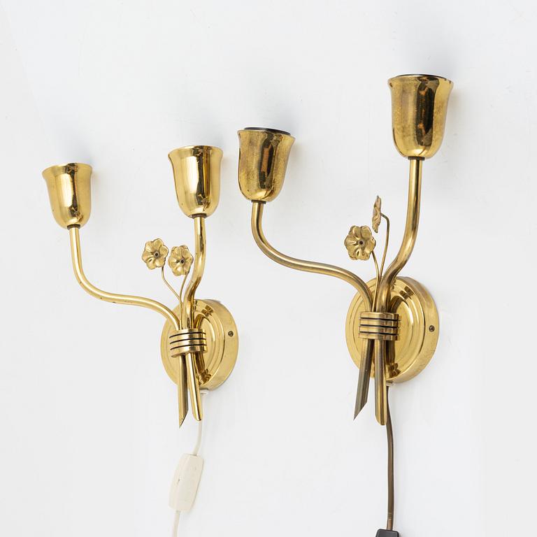 Vägglampor, ett par, Scandinavian Modern, 1940/50-tal.