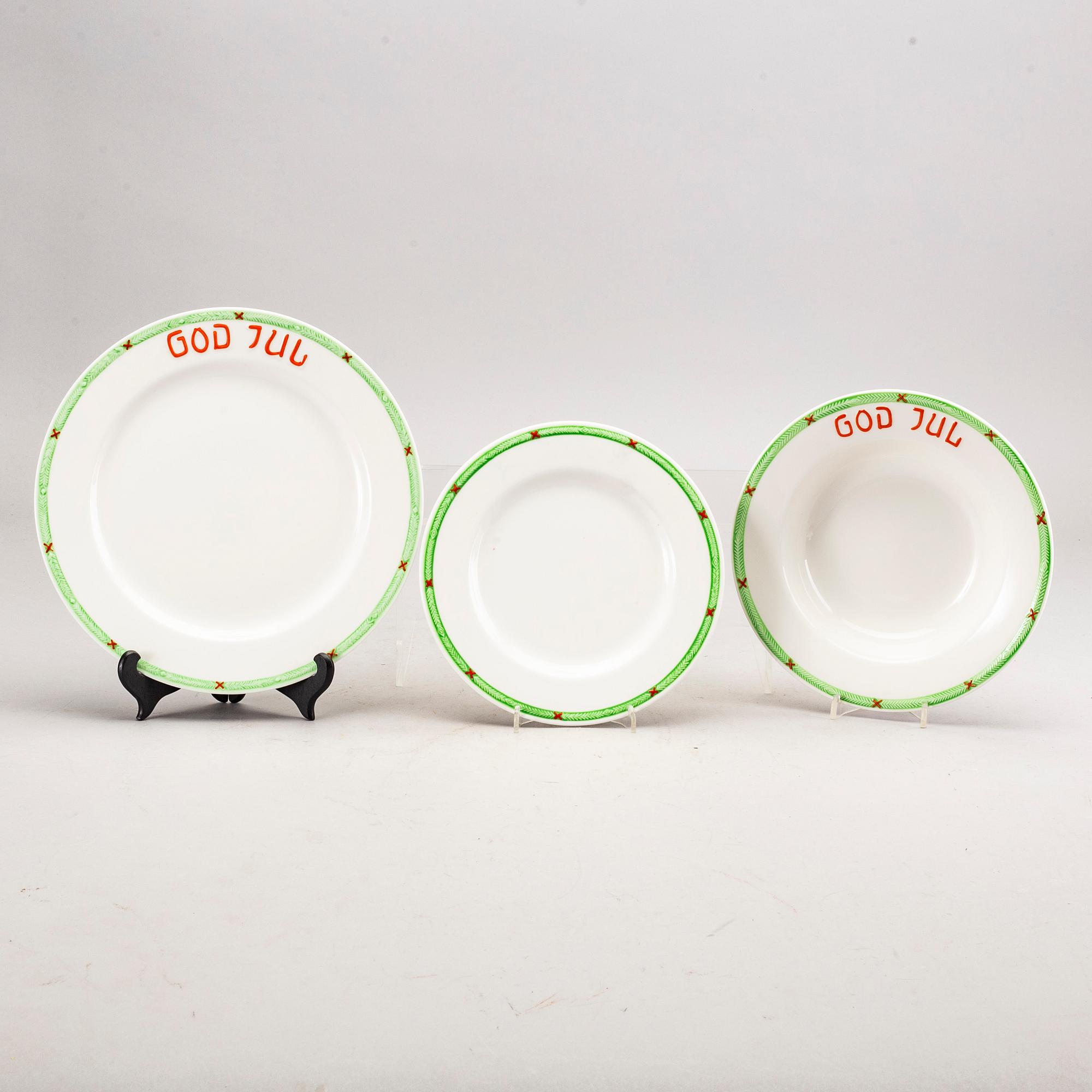 JULSERVIS,  37  delar, porslin, "God Jul", Gustavsberg.