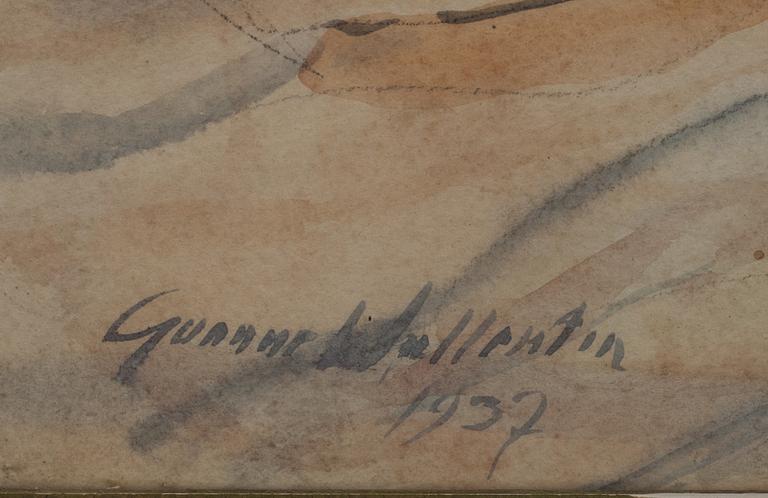 GUNNAR WALLENTIN, akvarell , signerad och daterad 1937.