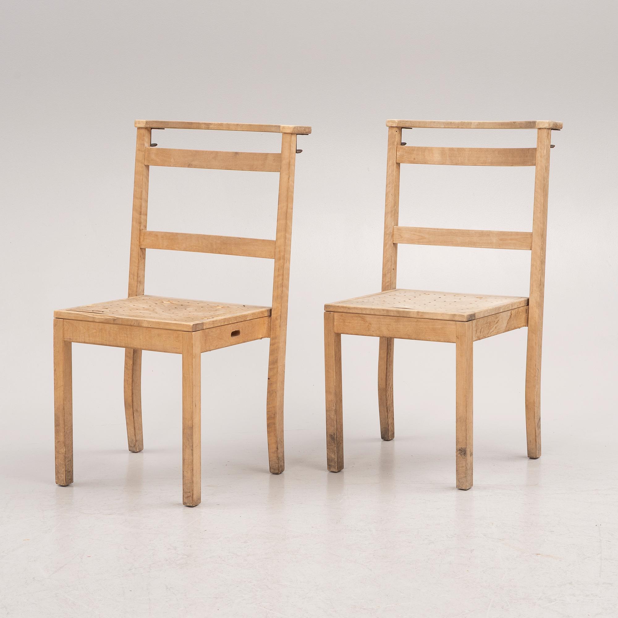 Ella Öström, a set of six chairs, for St. Thomas Church, Vällingby, 1960.