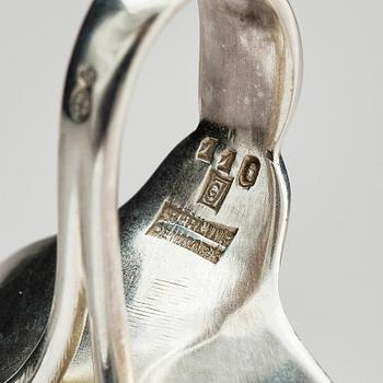 Georg Jensen, salt cellars with spoons, silver, 6 pcs, design no. 110, Copenhagen.
