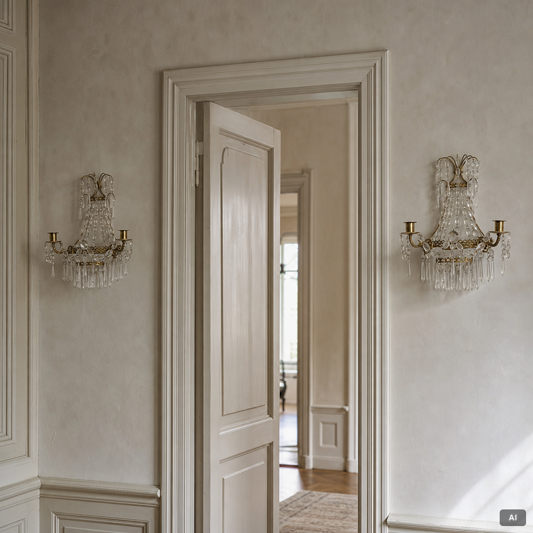 A pair of Empire style wall sconces, mid-20th Century.