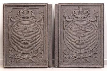 SÄTTUNGSPLATTOR 2 st 1800-tal gjutjärn.