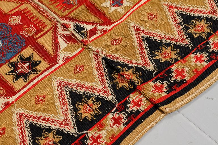 A BEDCOVER, flat weave,  ca 190,5-193 x 115-116 cm, Scania first half of the 19th century,