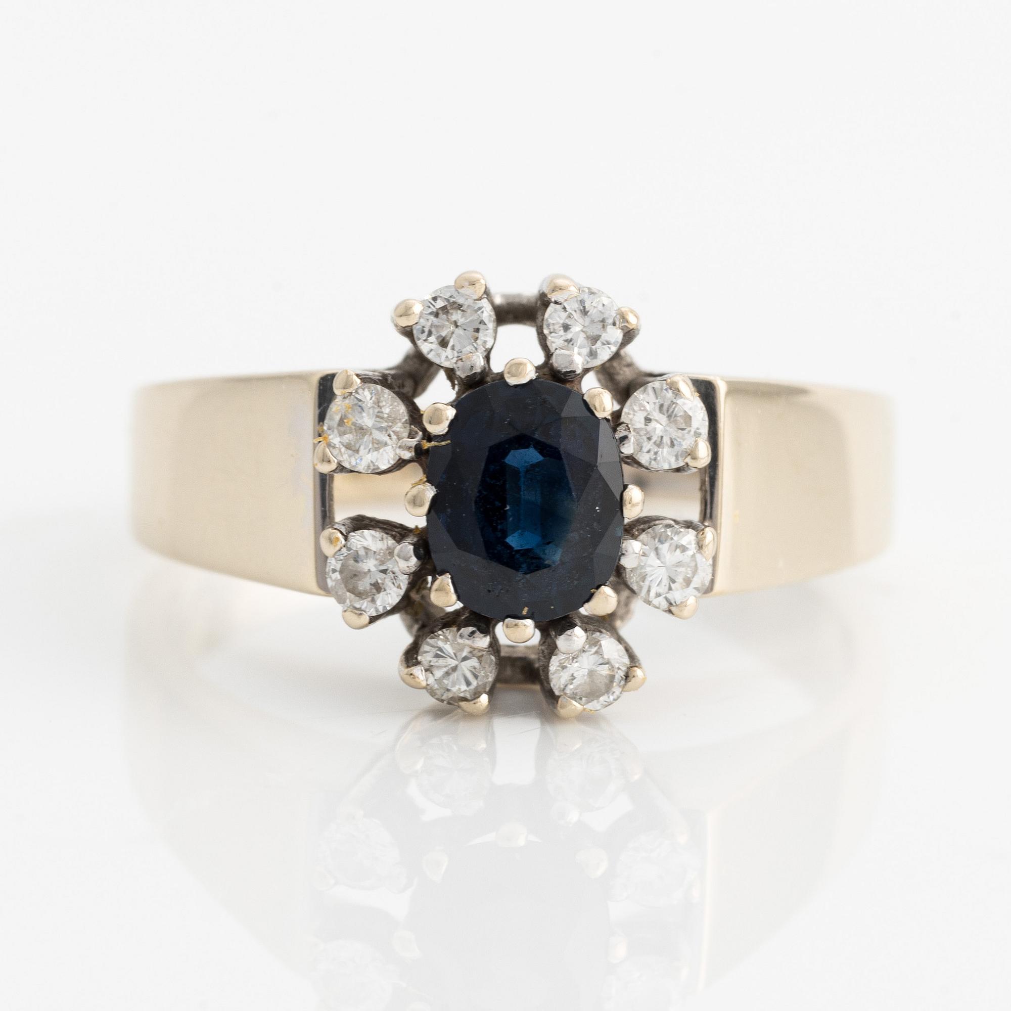 Ring, med safir och diamanter.
