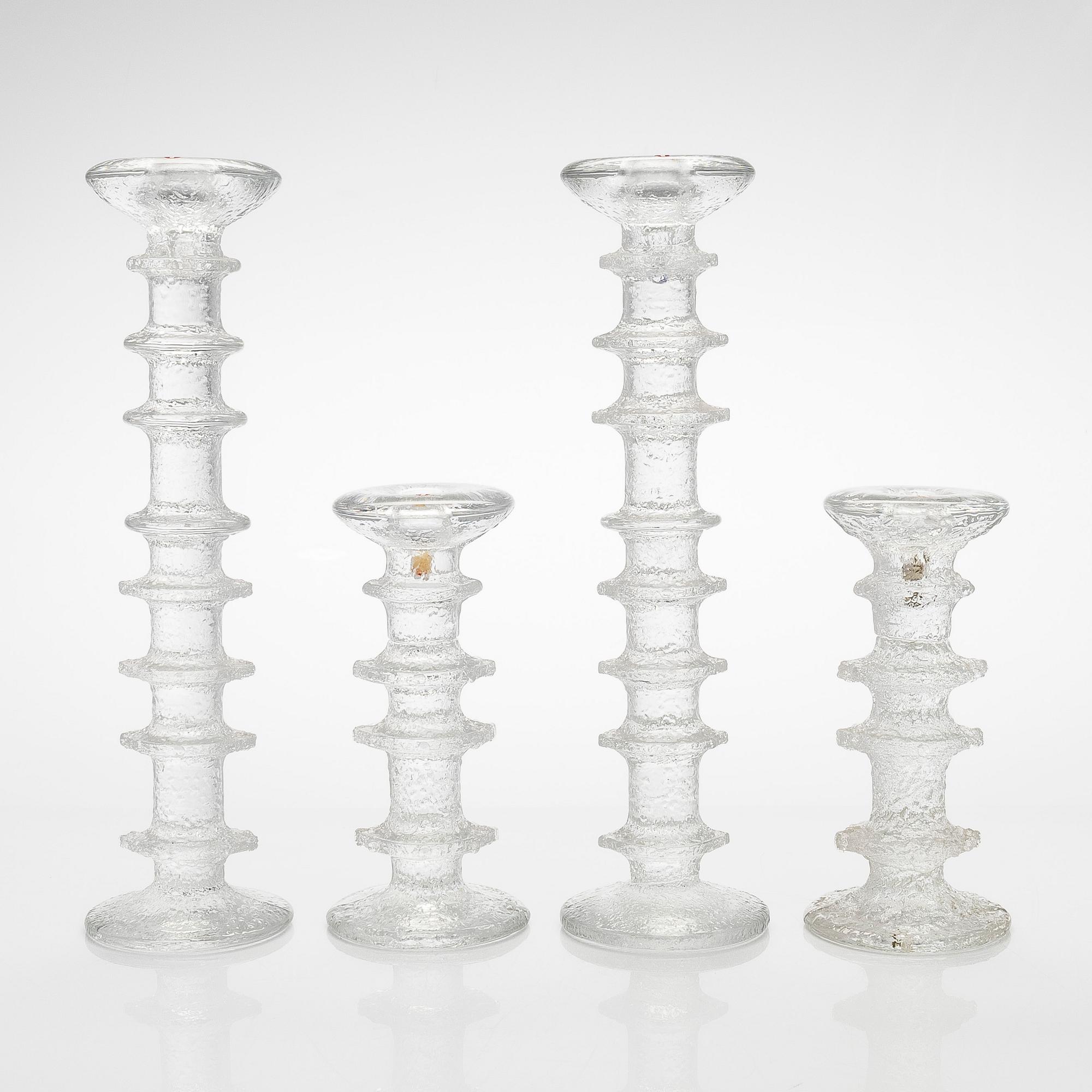 Timo Sarpaneva, kynttilänjalat, "Festivo" 2 paria, Iittala.