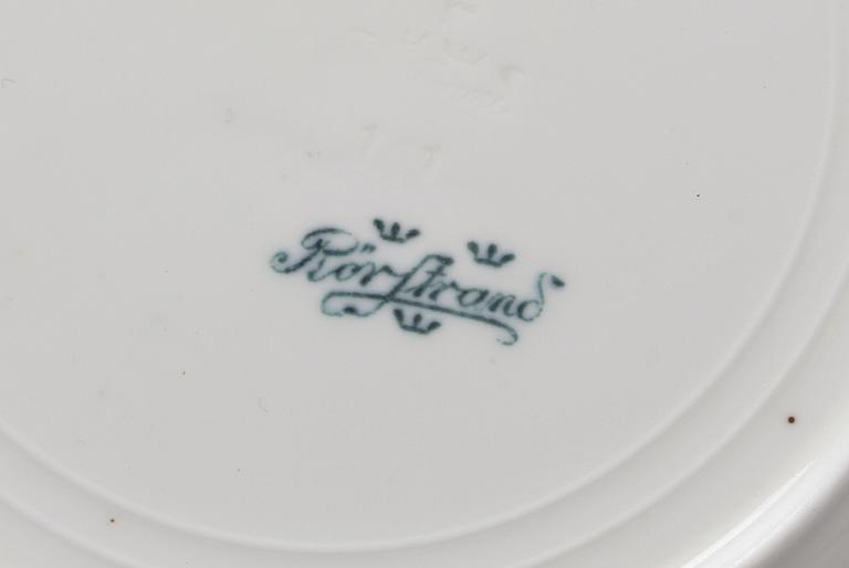 SERVISDELAR, 5 st, porslin, jugend, Rörstrand. Bla "Trollslända".Tidigt 1900-tal.