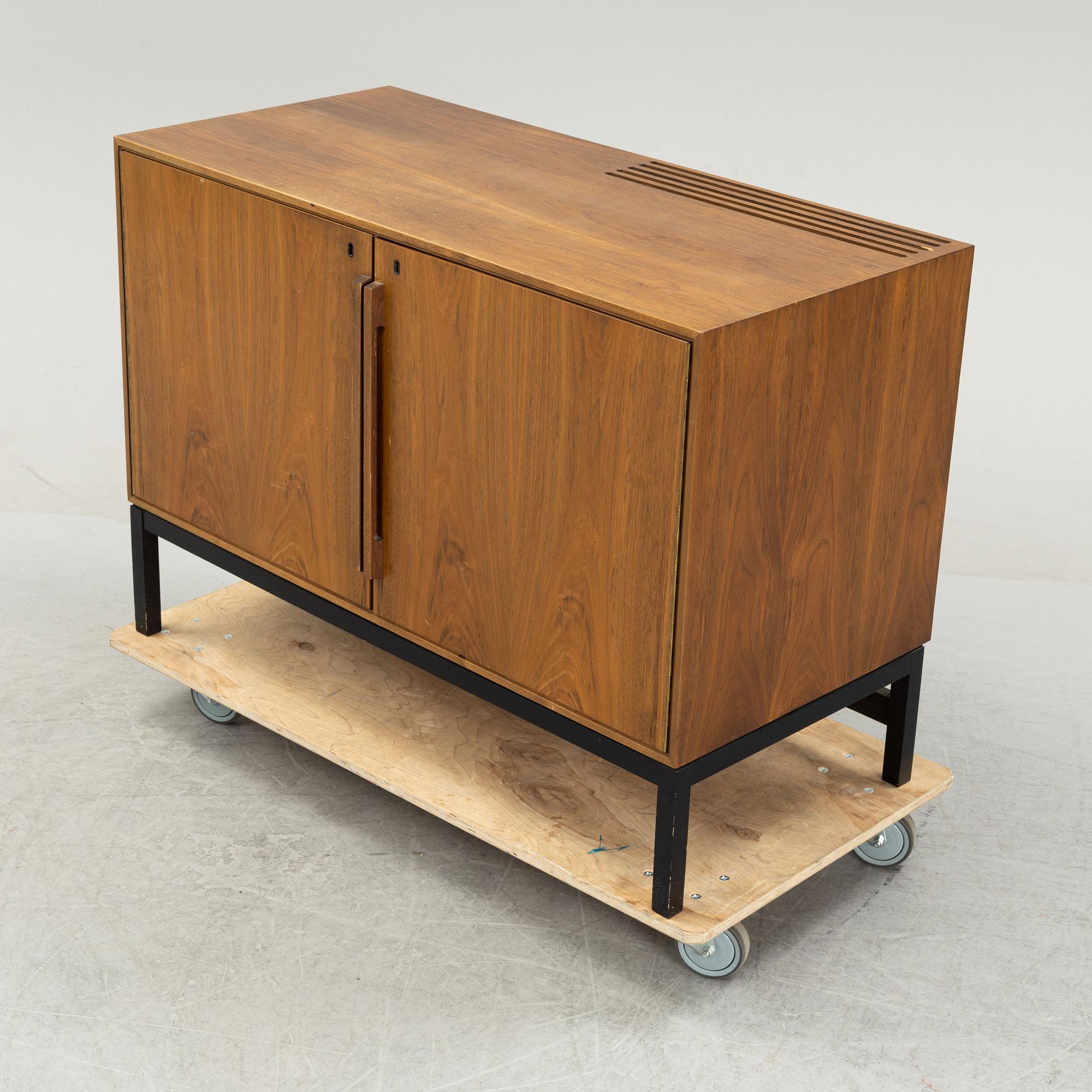 A walnut veneered drinks cabinet, Silkeborg, Denmark, 1960's.
