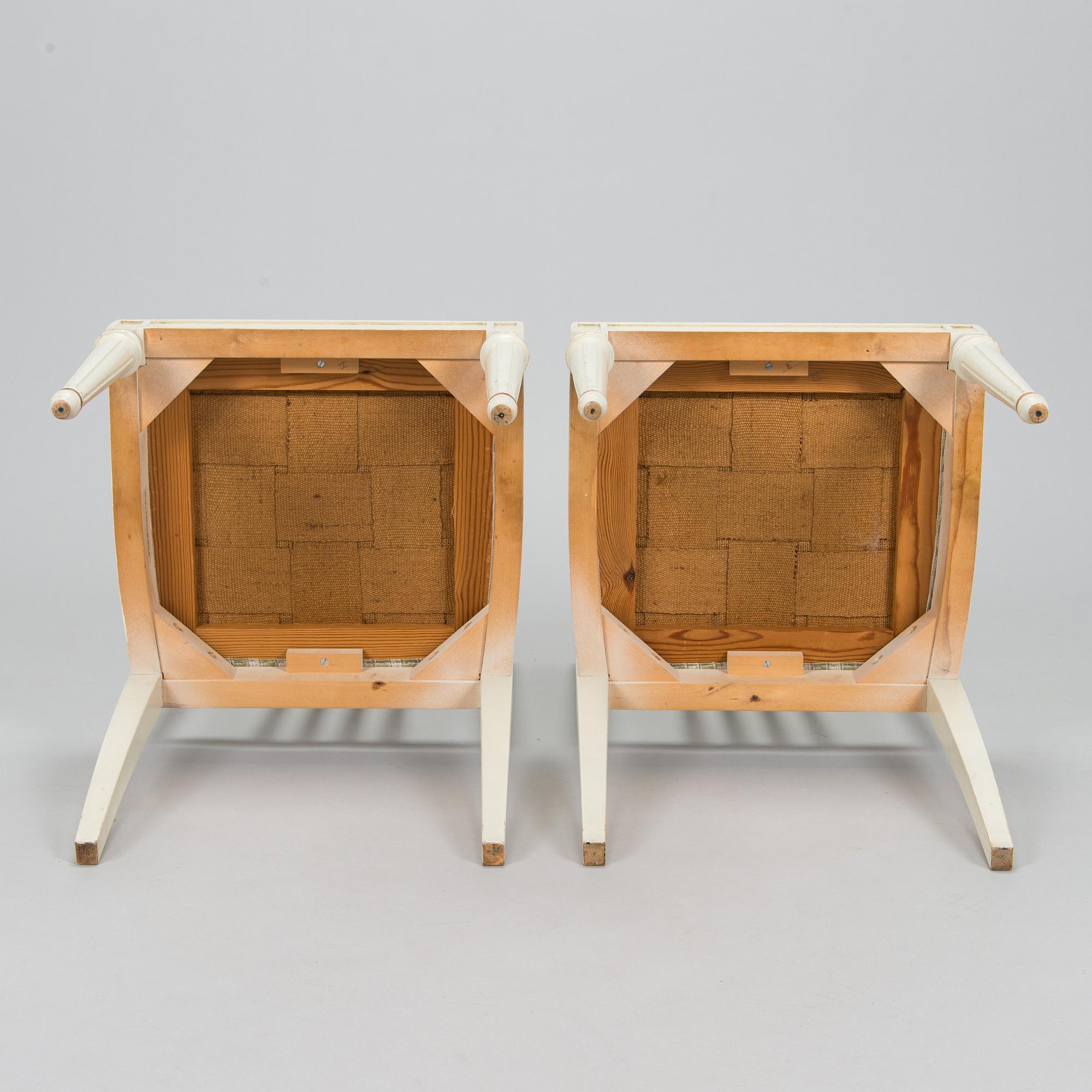 Chairs, 6 pcs, Gustavian style, later half of the 20th century.