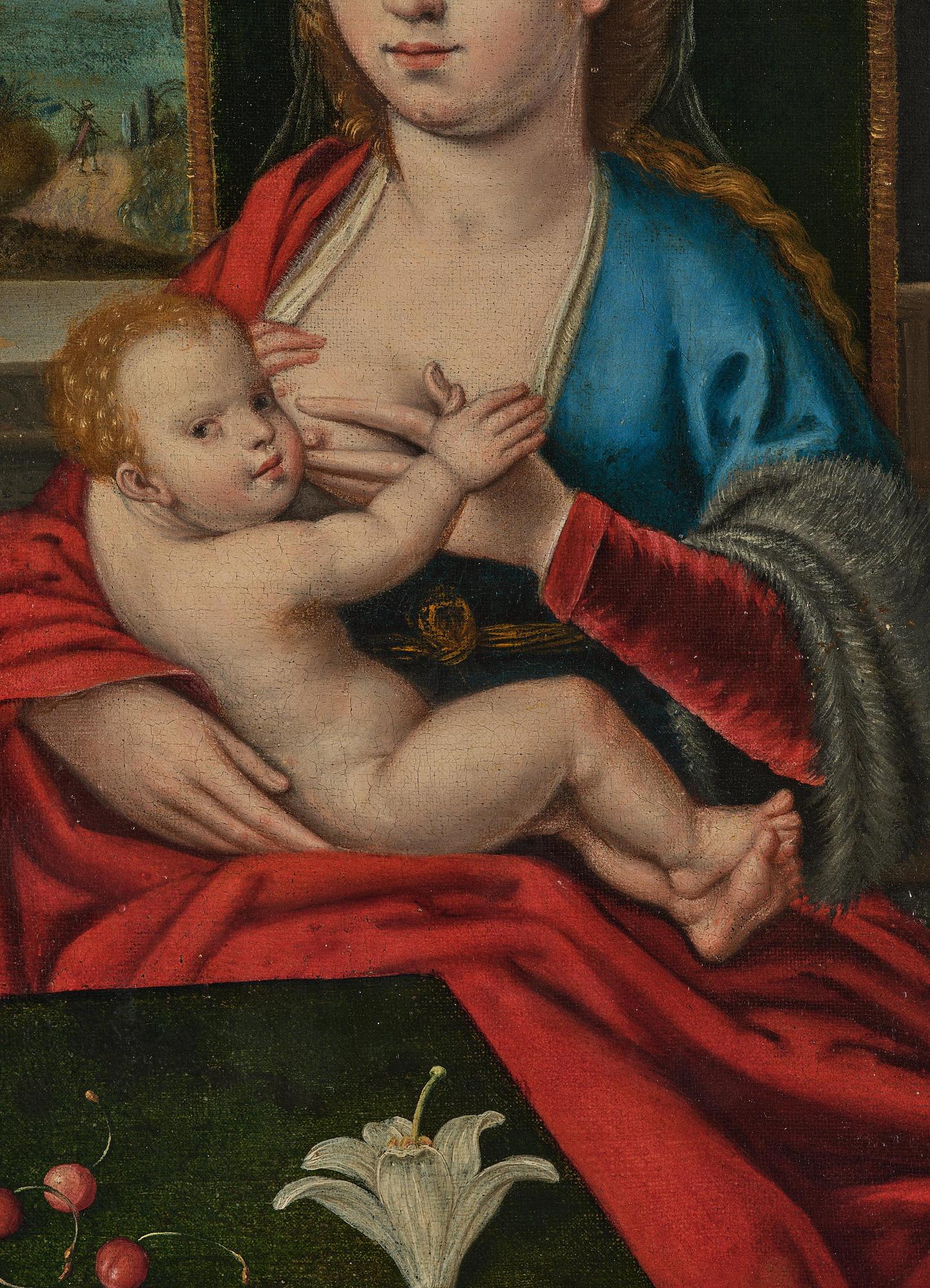 Joos van Cleve, circle of, Maria Lactans, The Nursing Madonna.