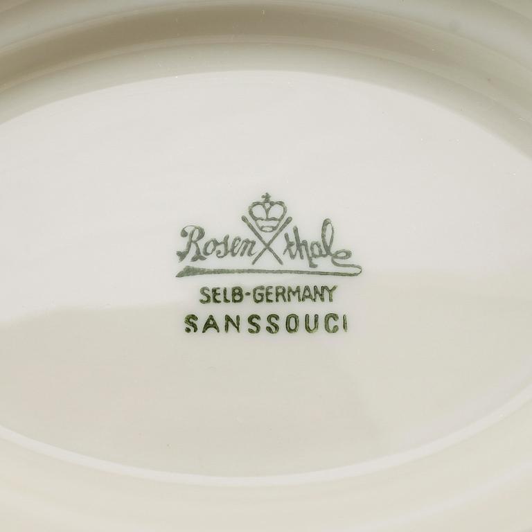 MATSERVIS, ca 54 delar, porslin, "Sanssouci", Rosenthal.