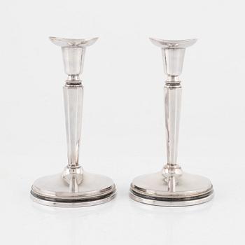 Eric Löfman, candlesticks, a pair, silver, KG Markströms, Uppsala 1979.