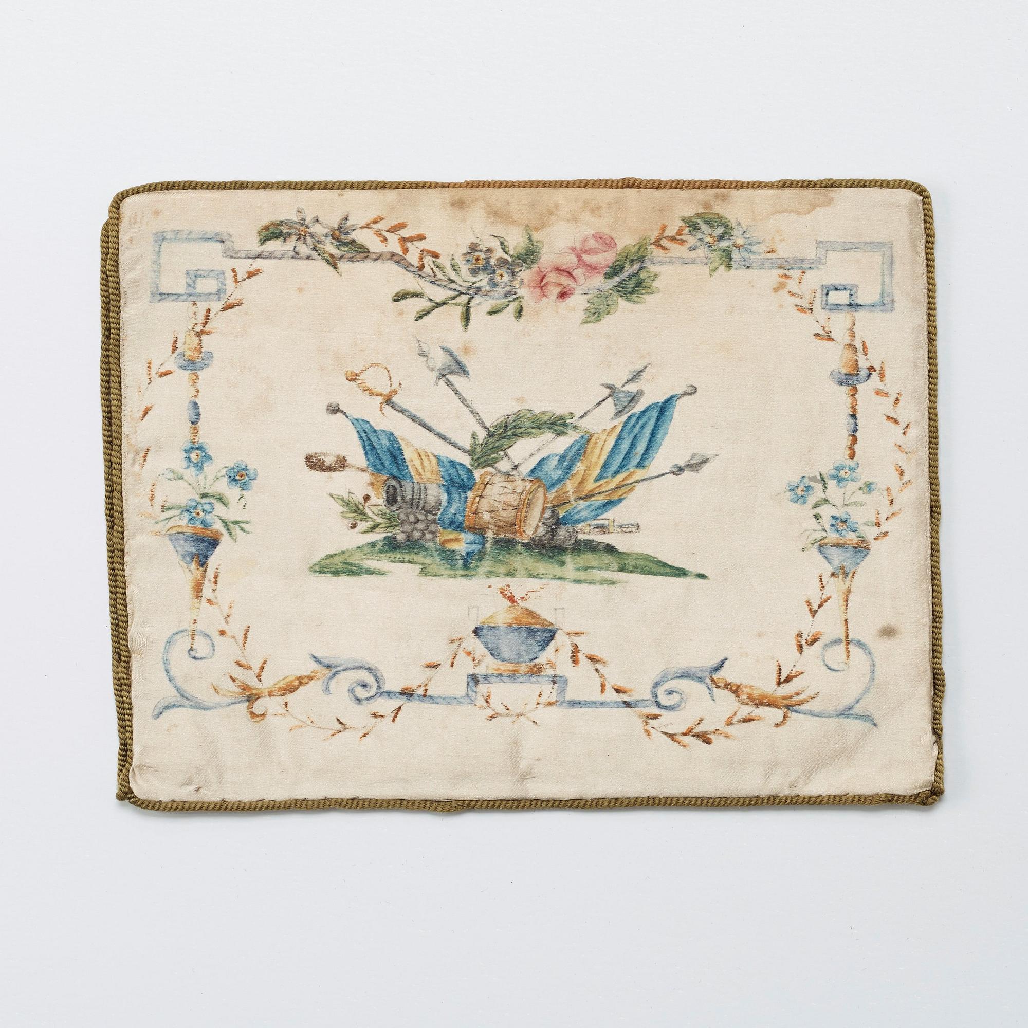PLÅNBOK, SIDEN. 18,3 x 13,8 cm. Sverige 1800-talets förra hälft.