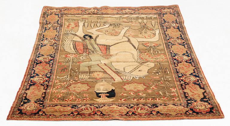 An antique Souf Kashan so called Mohtasham rug, ca 196,5 x 128,5.