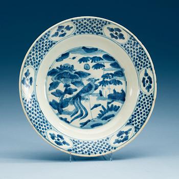1839. A blue and white Swatow dish, Ming dynasty, Wanli (1572-1620).