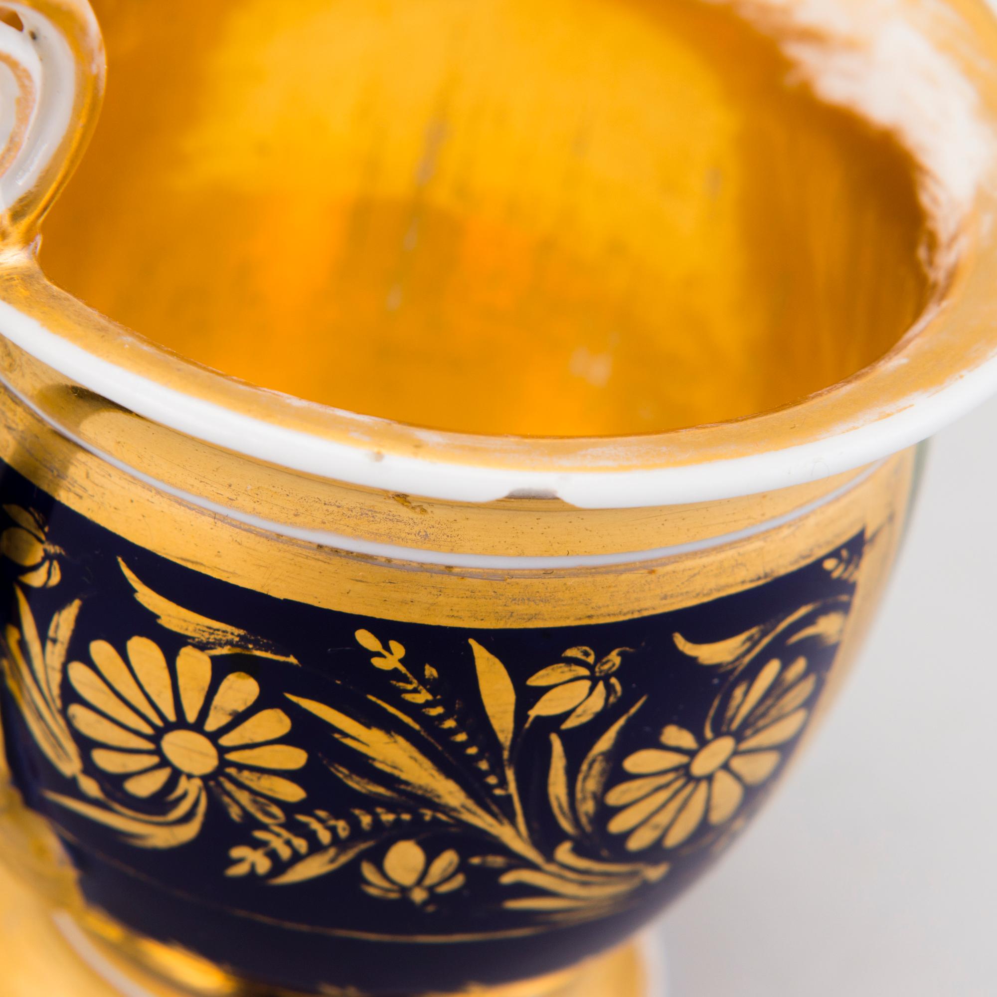 COFFEE CUP, porcelain, Gardner, Russia mid 19th century.