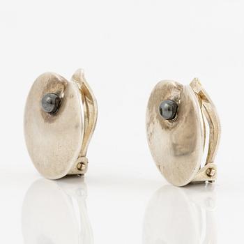 Georg Jensen, design Nanna Ditzel, earrings, a pair, silver with hematite.
