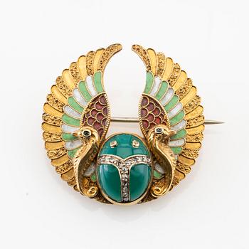 Carl Bacher, Brooch 14K gold, Vienna Austria circa 1880.