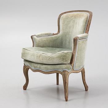 A Louis XV-style Bergère, 20th century.