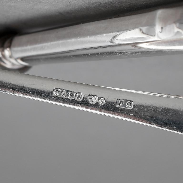 BESTICKSERVIS, 50 delar, silver, "Chippendale", GAB, Stockholm, bla 1965. Vikt ca 1133g.