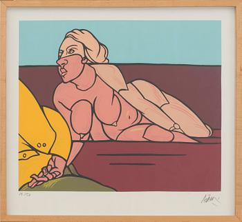 A VALERIO ADAMI signed and numbered lithograph in colours.