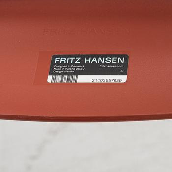 Nendo, a set of eight model 'N02-10 Recycle chairs, Fritz Hansen, Denmark, 2020.