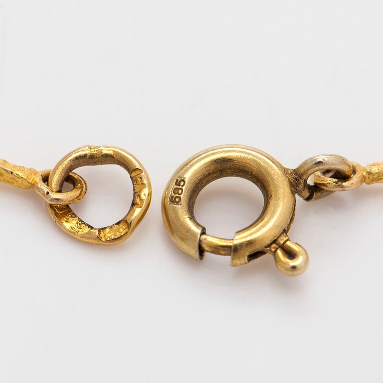 A 14K gold necklace, Finnish import marks.