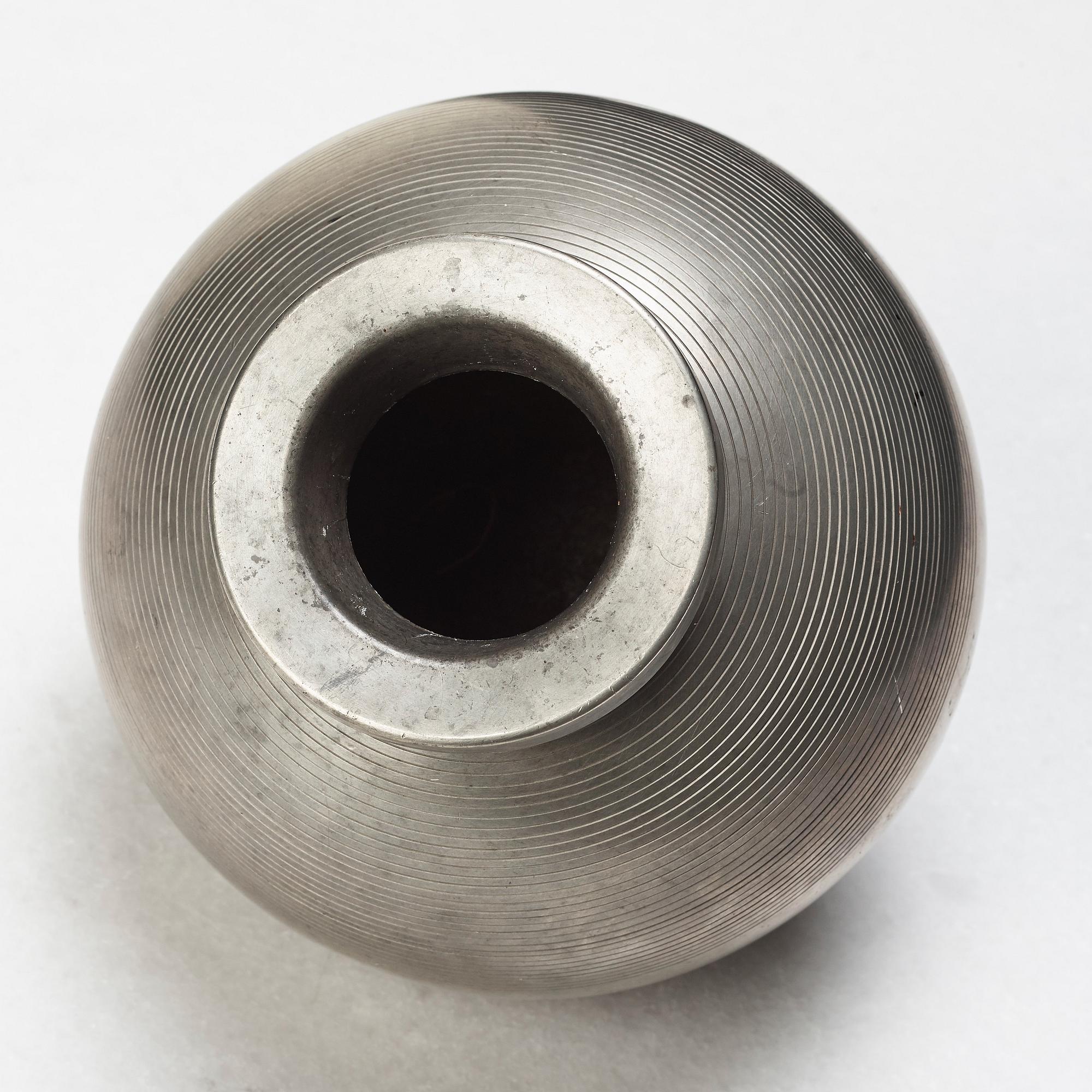 Sylvia Stave, a pewter vase, for CG Hallberg, Stockholm 1932.