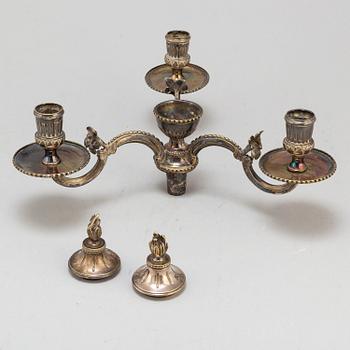 Two Gustavian 18th century candlesticks, probably Swedish.