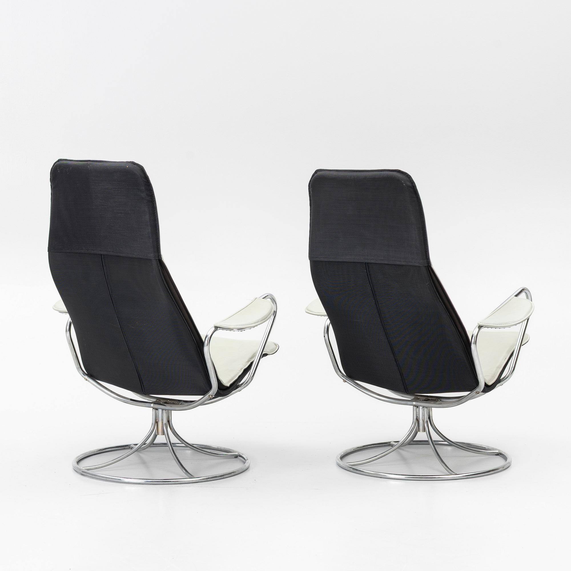Tord Björklund, a pair of swivel lounge armchairs, 'Exen', IKEA, 1988.
