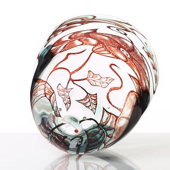 Eva Englund, a "graal" glass vase, Orrefors 1988.