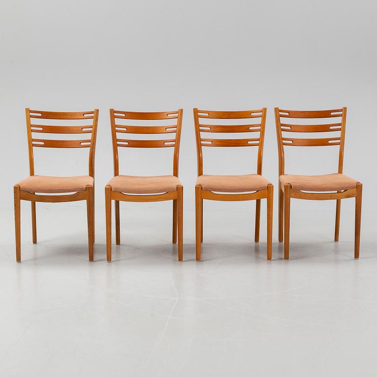 Helge Sibast, A set of four oak and teak chairs, Sibast Furniture, Denmark, mid 20th Century.