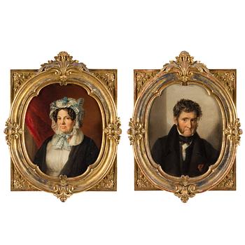 UNKNOWN ARTIST, A PAIR OF PORTRAITS, oil on canvas, second half of the 19th century.