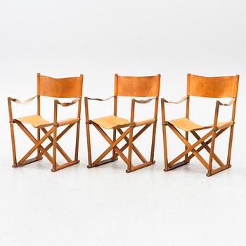 Mogens Koch, three 'MK16' folding chairs, Denmark.