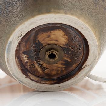 Carl-Harry Stålhane, unik bordslampa, stengods, Rörstrand, signerad och daterad -49.