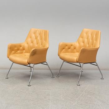 A set of six Bruno Mathsson "Mirja" armchairs for Dux, Sweden.