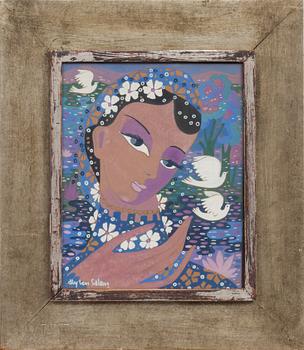 ALY BEN SALEM, gouache. Signerad.