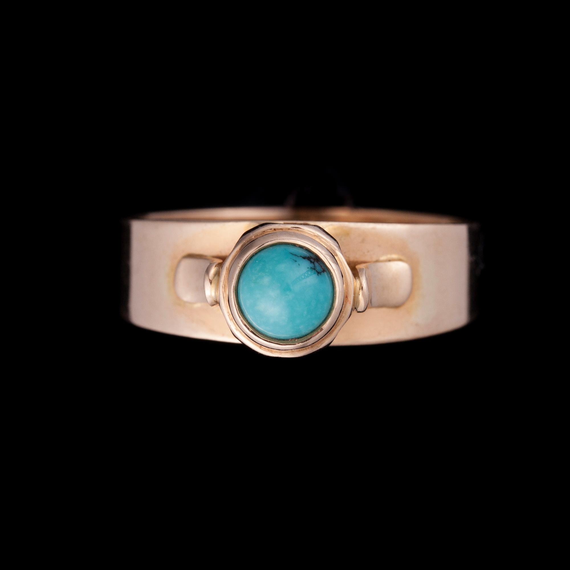 RING, 14K guld, turkos. H. J. Reivonen, Åbo 1967. Vikt ca 2,9 g.